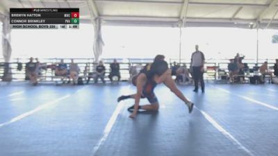 High School Boys 220 lbs Round 3 (10 Team) - Brenyn Hatton, Mountaineer Wrecking Crew vs Connor Brinkley, Precision Wrestling Academy