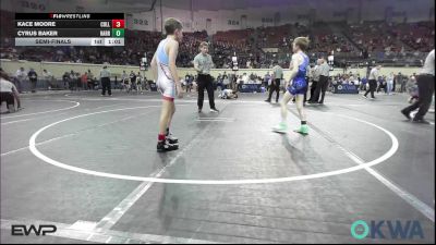 73 lbs Semifinal - Kace Moore, Collinsville Cardinal Youth Wrestling vs Cyrus Baker, Harrah Little League Wrestling