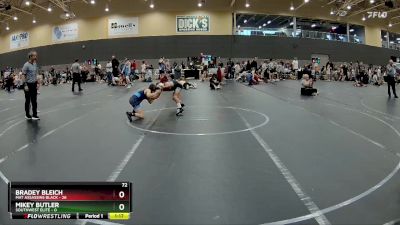 72 lbs Round 3 - Bradey Bleich, Mat Assassins Black vs Mikey Butler, SouthWest Elite