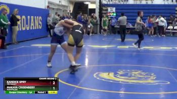 115 lbs Champ. Round 2 - Kandice Spry, TRI-VALLEY vs Makaya Crisenbery, MONTPELIER