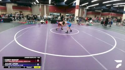 126 lbs Cons. Round 1 - Corey Bishop, Lake Highlands High School Wrestling vs Julian Limon, Texas Style Wrestling Club