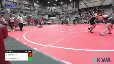 170-195 lbs Rr Rnd 2 - Jayden Church, Skiatook Youth Wrestling vs Malakai Campbell, Bookert T Washing/Carver