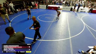 97 lbs Champ. Round 2 - Haris Nurakhunov, Community Youth Center - Concord Campus Wrestling vs Enzo Tafoya, Spring Hills Wrestling