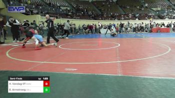 92 lbs Semifinal - Hayden Vandagriff, Duncan Middle School vs Benjamin Armstrong, Collinsville Cardinals