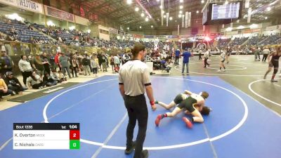 110 lbs Semifinal - Kael Overton, Meeker Cowboys vs Conner Nichols, Carson Middle School