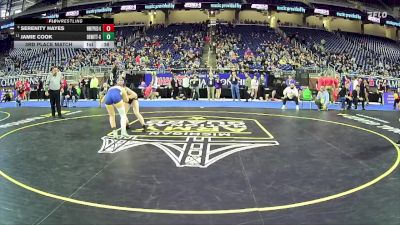 Girls-125 lbs 3rd Place Match - Serenity Hayes, Whittemore-Prescott Hs Girls vs Jamie Cook, DeWitt Hs Girls