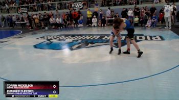 117 lbs Round 2 - Torrin Mickelson, Kodiak Wrestling Club vs Charger Clifford, Chugach Eagles Wrestling Club