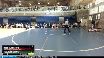 60 lbs Champ. Round 2 - Jeremiah Grooms, North Country Wrestling Club vs Benjamin Simonds, Timberline Youth Wrestling