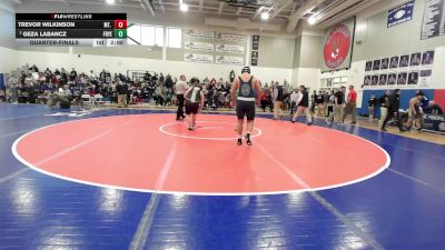 285 lbs Quarterfinal - Trevor Wilkinson, Mt. Ararat-Brunswick vs Geza Labancz, Fryeburg Academy