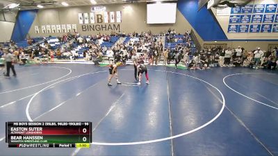 96 lbs Semifinal - Easton Suter, Altamont Longhorns vs Bear Hanssen, Wasatch Wrestling Club