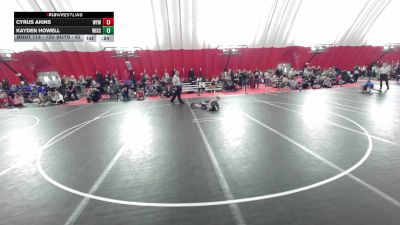 12U Boys - 82 lbs Cons. Round 2 - Kayden Howell, Wisconsin vs Cyrus Akins, Warrior Youth Wrestling