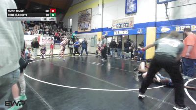88 lbs Round Of 16 - Noah Nicely, Morris Wrestling Association vs Reid Claggett, Bristow Elementary Wrestling Club