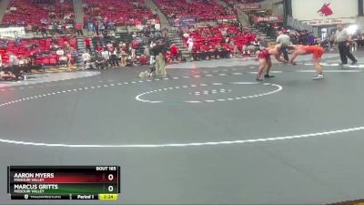 157 lbs Cons. Round 4 - Aaron Myers, Missouri Valley vs Marcus Gritts, Missouri Valley