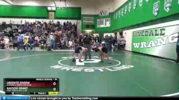 75 lbs Quarterfinal - JaVonte Givens, Glenrock Wrestling Club vs Kayson Grant, Cody Wrestling Club