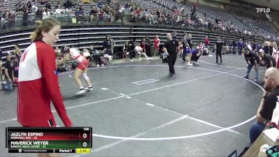 138 lbs Finals (8 Team) - Maverick Weyer, Kansas Aqua Lizard vs Jazlyn Espino, Nebraska Red