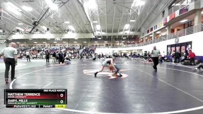 133 lbs 3rd Place Match - Daryl Mills, Missouri Baptist University vs Matthew Terrence, Doane University