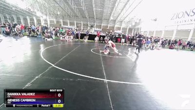 100 lbs Quarterfinal - Danikka Valadez, CA vs Genesis Cambron, WA