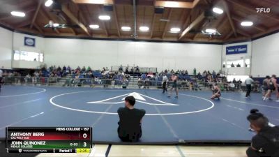 157 lbs Cons. Semi - John Quinonez, Menlo College vs Anthony Berg, Cal Poly SLO