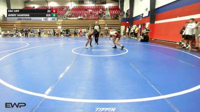 140 lbs 3rd Place - Zac List, Jenks vs Avery Hawkins, Glenpool