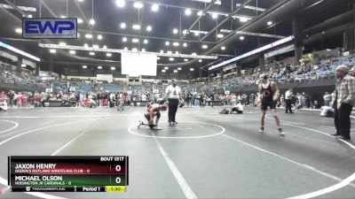 130 lbs Quarterfinal - Michael Olson, Hoisington Jr Cardinals vs Jaxon Henry, Ogden`s Outlaws Wrestling Club