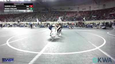 67 lbs Round Of 32 - Gabriel Allen, Ponca City Wildcat Wrestling vs Bodey Phillips, Bristow Elementary Wrestling Club