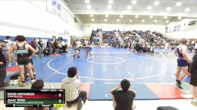 165 lbs Cons. Round 3 - David Ontiveros, Sunnyhills HS vs Isaac Rosa, Rancho Bernardo Wrestling Club