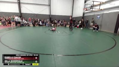 36-40 lbs Round 2 - Isabella Chacon, Toppenish USA Wrestling Club vs Bella Baskerville, Victory Wrestling-Central WA