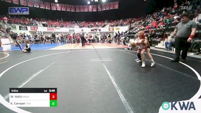 64 lbs Semifinal - Wyatt Holtz, Wagoner Takedown Club vs Kael Camper, Caney Valley Wrestling