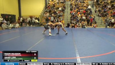 120 lbs Round 1 - Xavier Luna, Ironhawk Wrestling Academy vs Mason Helgeson, Lake Mills Youth Wrestling