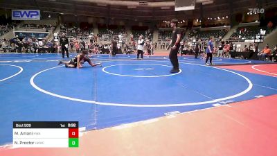 70 lbs Quarterfinal - Mikah Amani, HURRICANE WRESTLING ACADEMY vs Niko Proctor, Henryetta Knights Wrestling Club