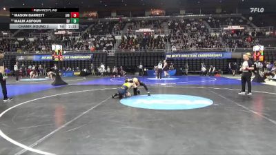 125 lbs Champ. Round 2 - Malik Asfour, Delaware Valley vs Mason Barrett, Averett