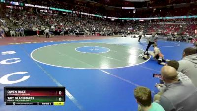 D3-138 lbs Quarterfinal - Tait Glassmaker, Princeton/Green Lake vs Owen Race, Cedar Grove-Belgium