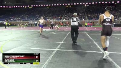 D4-157 lbs Semifinal - Sebastian Martinez, Gabriel Richard HS vs Ryan Ling, Schoolcraft HS