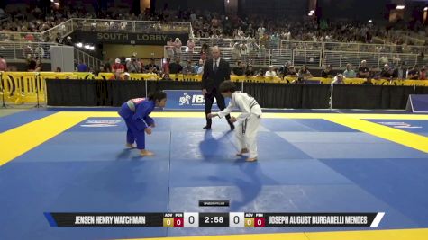 Joseph August Burgarelli Mendes vs Jensen Henry Watchman 2025 Pan Kids Jiu-Jitsu IBJJF Championship