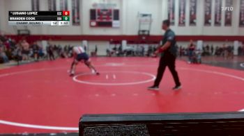 197 lbs Champ. Round 1 - Lusiano Lopez, Clackamas Community College vs Branden Cook, Unattached