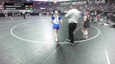 Girls 152 lbs Quarterfinal - Jaycie Davis, Belmont/Platteville-Girls vs Madalyn Sokolski, Bonduel-Girls