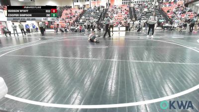 60 lbs Quarterfinal - Hudson Wyatt, Hulbert vs Cooper Simpson, Salina Wrestling Club