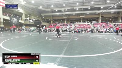 52 lbs Semifinal - Bowe Klema, Beloit vs Gabriel Dugan, Kansas Young Guns