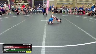 40 lbs Round 2 - Bennett Rowe, TCWC vs Major Hicks, Higher Calling Wrestling Club