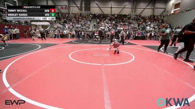 61 lbs Quarterfinal - Timmy McCall, Fort Gibson Youth Wrestling vs Wesley Garza, Sperry Wrestling Club