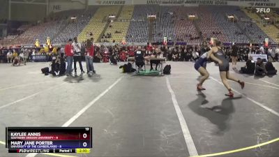 131 lbs Quarters & 1st Wb (16 Team) - Mary Jane Porter, University Of The Cumberlands vs Kaylee Annis, Southern Oregon University