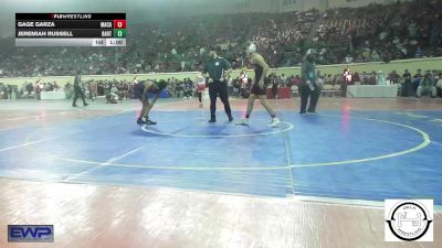 118 lbs Consi Of 64 #2 - Gage Garza, MacArthur Wrestling vs Jeremiah Russell, Bartlesville JH