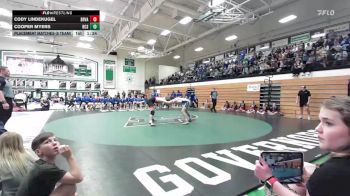 190 lbs Placement Matches (8 Team) - Cooper Myers, Rapid City Stevens vs Cody Lindekugel, Brandon Valley