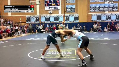 215 lbs 5th Place Match - Matt Watts, Corner Canyon vs Landon Mclean, Layton