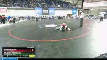 Girls 155 lbs Cons. Round 3 - Elaina Koenig, W. F. West (Girls) vs Frances Porteous, Bellingham SD (Girls)