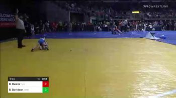 51 lbs Consi Of 8 #2 - Brody Owens, El Dorado vs Braxton Davidson, Crossface Cradle Wrestling Academy