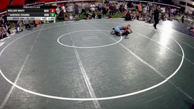 92 lbs 5th Place Match - Keller Watt, Montana vs Justice Chung, Hawaii