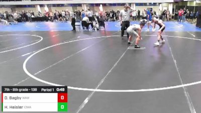 7th - 8th grade - 138 Cons. Round 3 - Henry Heisler, Iowa vs Dominick Bagby, Waverly Area Wrestling Club