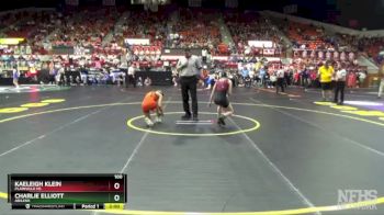 100 lbs Quarterfinal - Charlie Elliott, Abilene vs Kaeleigh Klein, Plainville HS