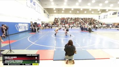 126 lbs Champ. Round 1 - Jonathan Moreno, Wolves Den Wrestling Club vs Miles Hamer, San Clemente